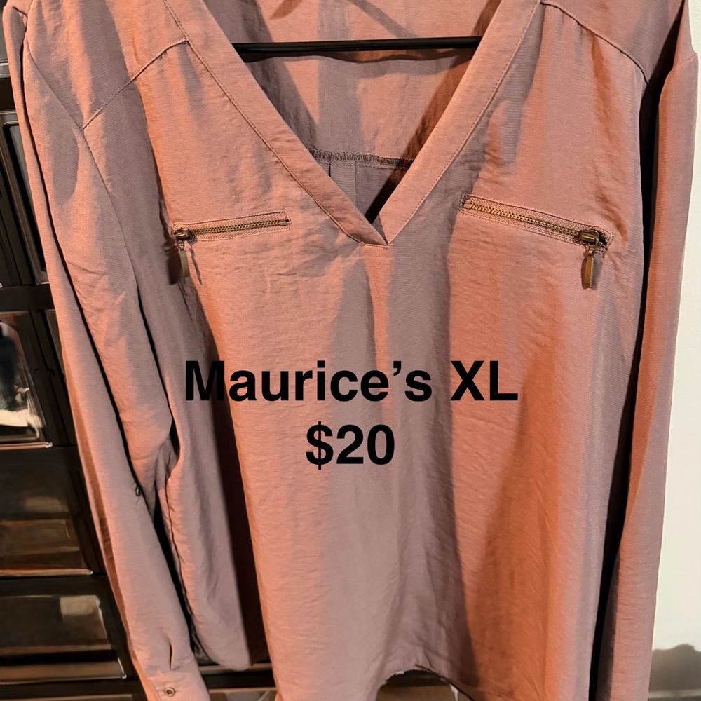 Maurices Mauve V-Neck Blouse